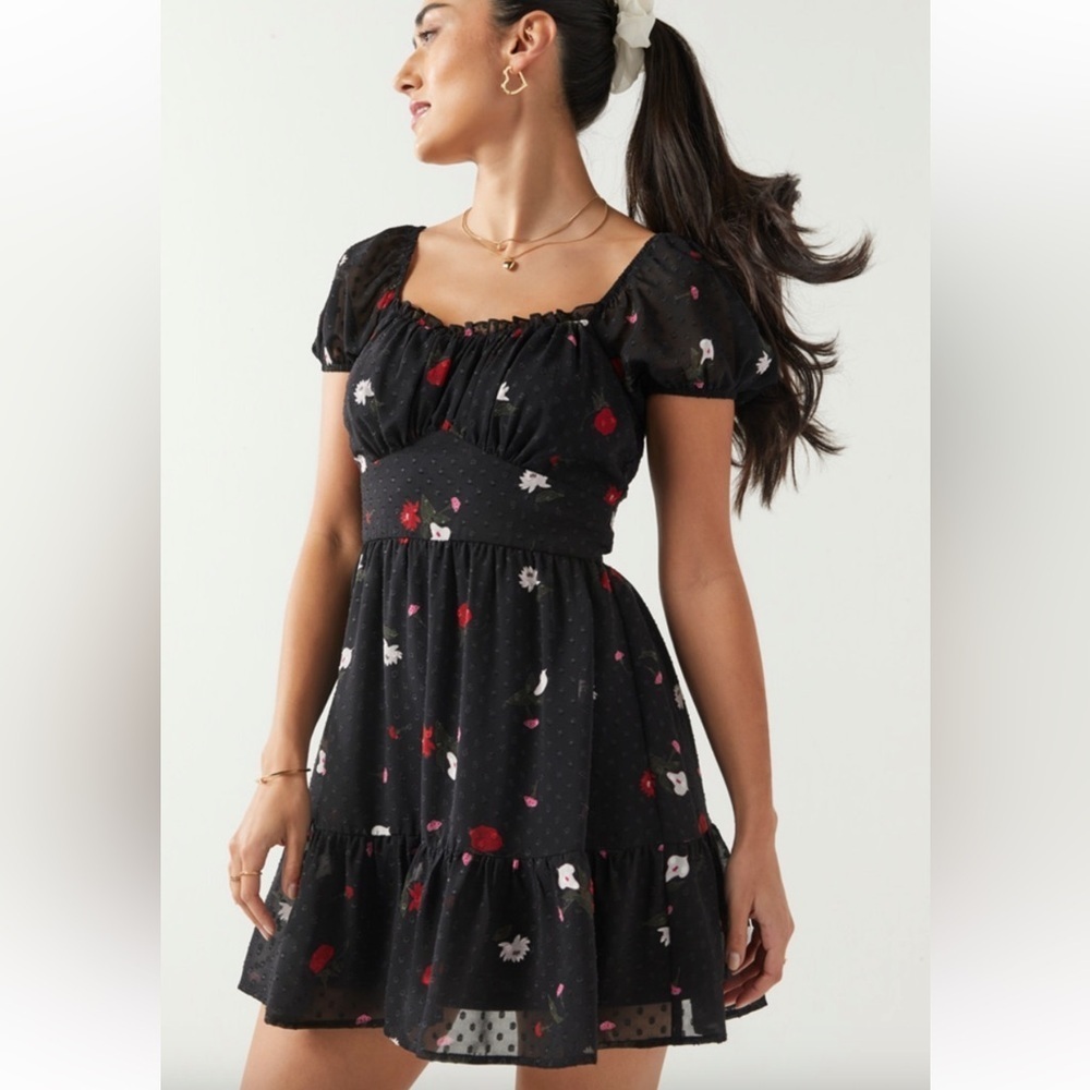 Francesca’s Mi Ami Rose Waisted Mini Dress NWT Size Small